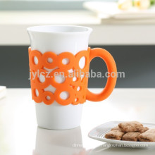 15 oz mug with silicone handle